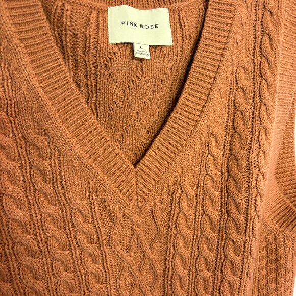 Pink Rose Sweater ,EUC, Size L - Picture 6 of 10